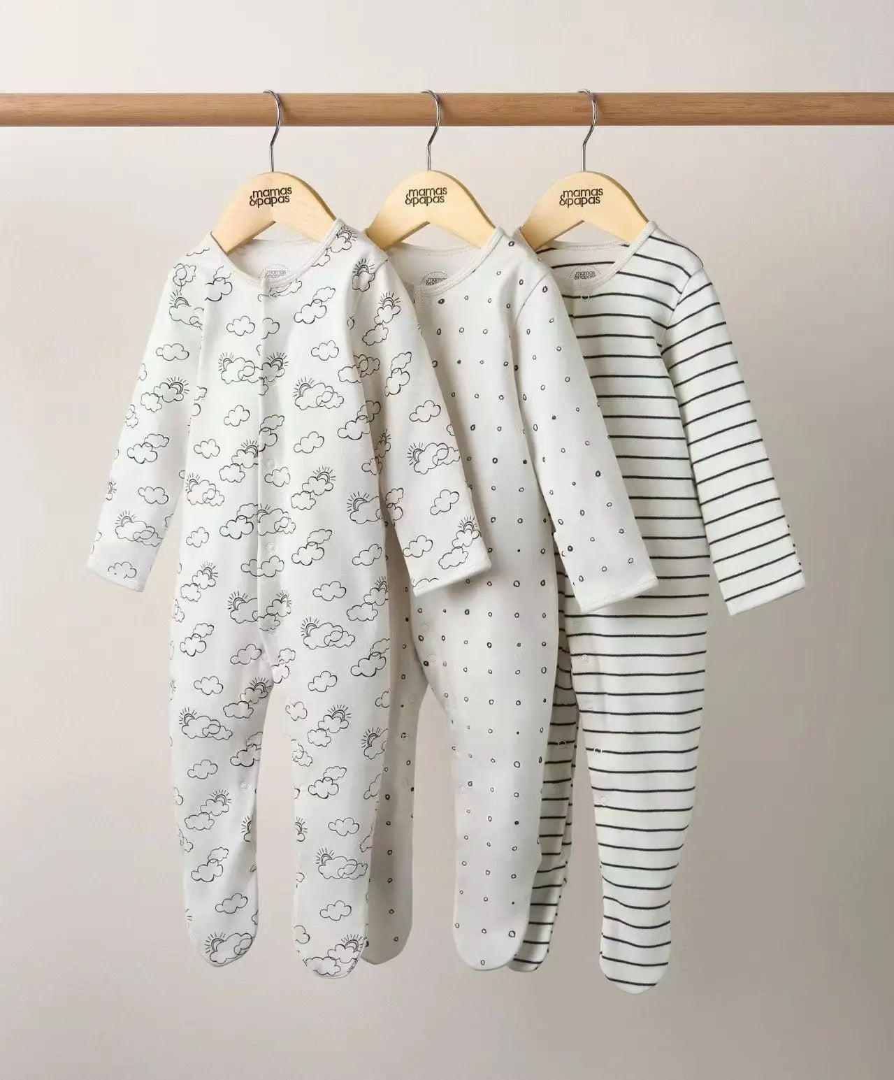 3pcs/Lot Cotton Soft Baby Romper Jumpsuit for Boys Girls with Zipper Footed Long Sleeve Pajama Sleepsuit Outfit Infant Clothes