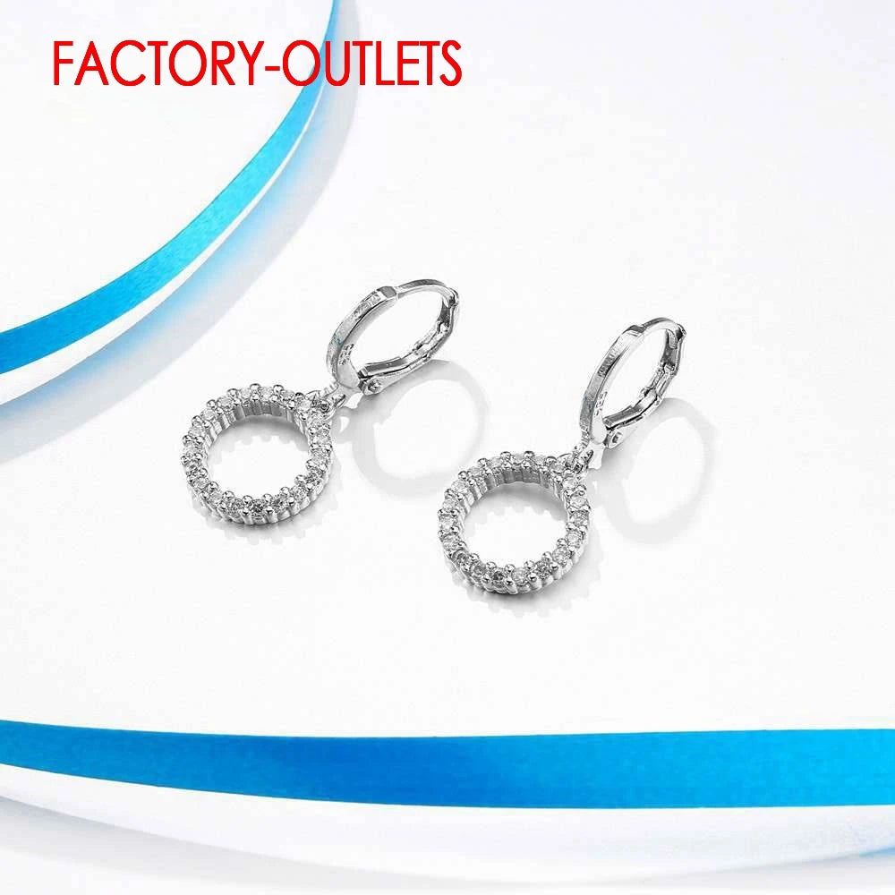 Genuine 925 Sterling Silver Bridal Jewelry Sets Beads Cubic Zirconia Necklaces Hoop Earrings Women Girls Engagement Anniversary