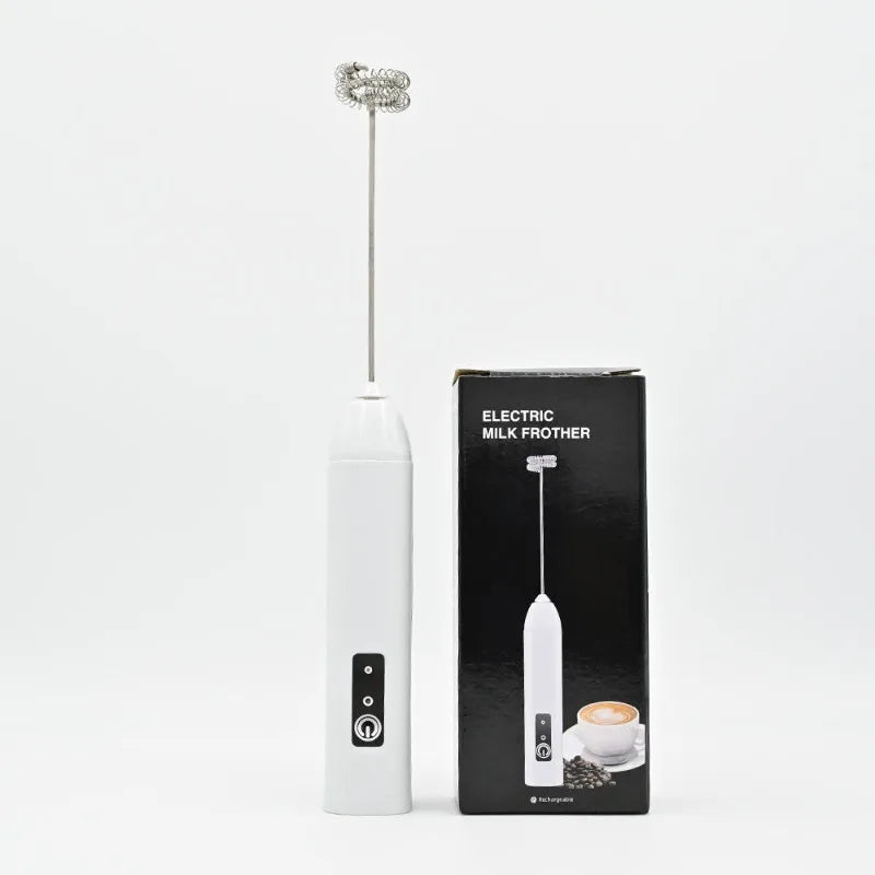 MINI Milk Frother USB Rechargeable 3 Speeds Foam Maker Coffee Whisk Mixer Electric Handle Blender Egg Beater