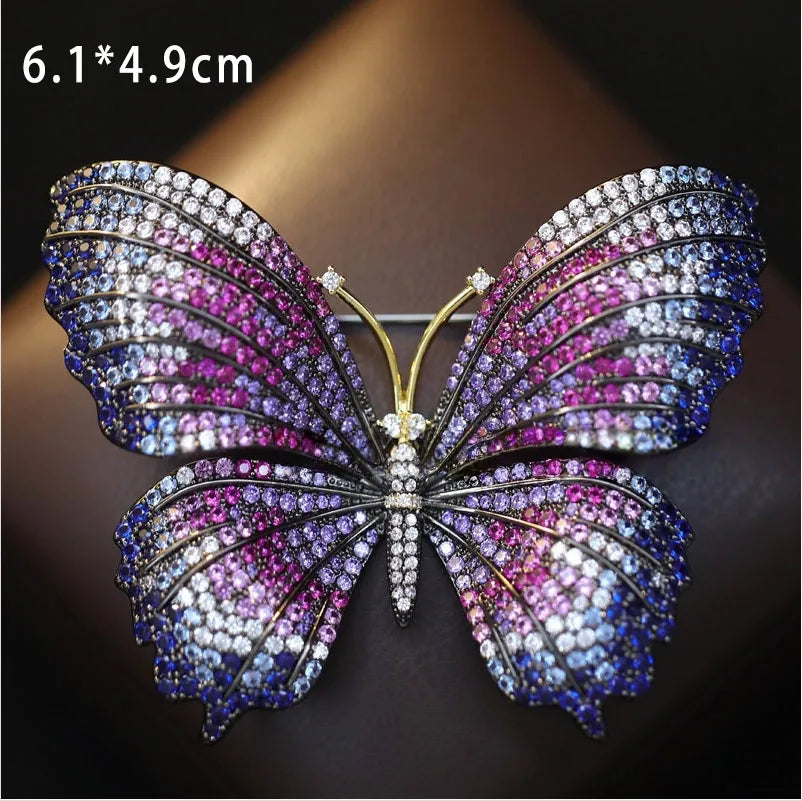 2026 Woman Brooches Luxury Designer Rose Butterfly Dragonfly Vase Bow Broche Pin Micro-inlaid Zircon Elegant Coat Accessories