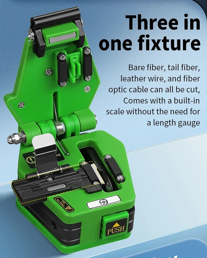 AUA-6C Fiber Cleaver FTTH Cable Fiber Optic Cutting Knife Tools Cutter Three-in-one Clamp Slot 16 Surface Blade