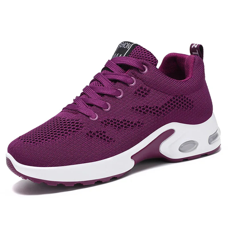 Women Mesh Breathable Casual Sneakers Lace-up Vulcanized Shoes Ladies Platform Sneakers Female Shoes Plus Size Zapatos De Mujer