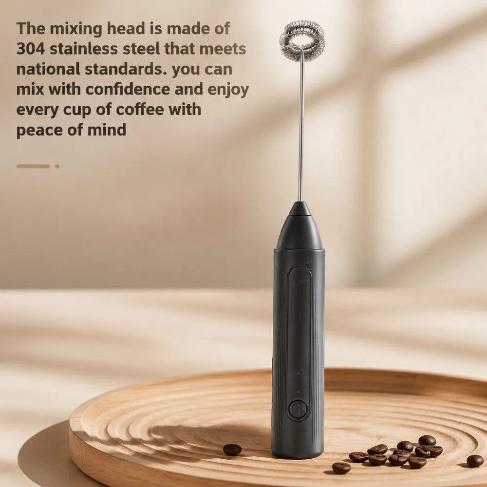Electric Coffee Frother/MILK Whisk+Egg Beater MINI Food Blender USB Rechargeable Handheld Three Speeds Espresso Tools