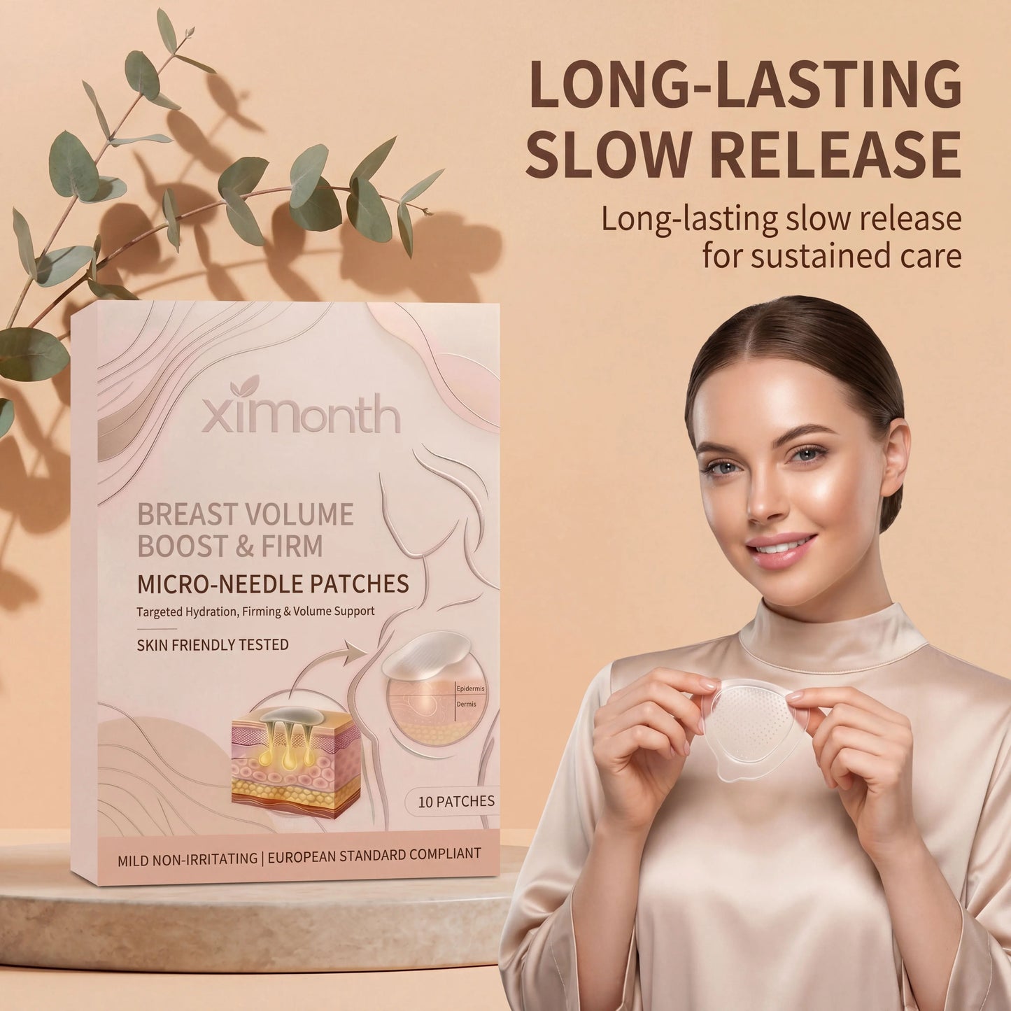 Breast Enhancement Advanced Nano-Microneedle Patch Targeted Skin Nutrition Deep Hydration Increased Skin Elasticity For Women