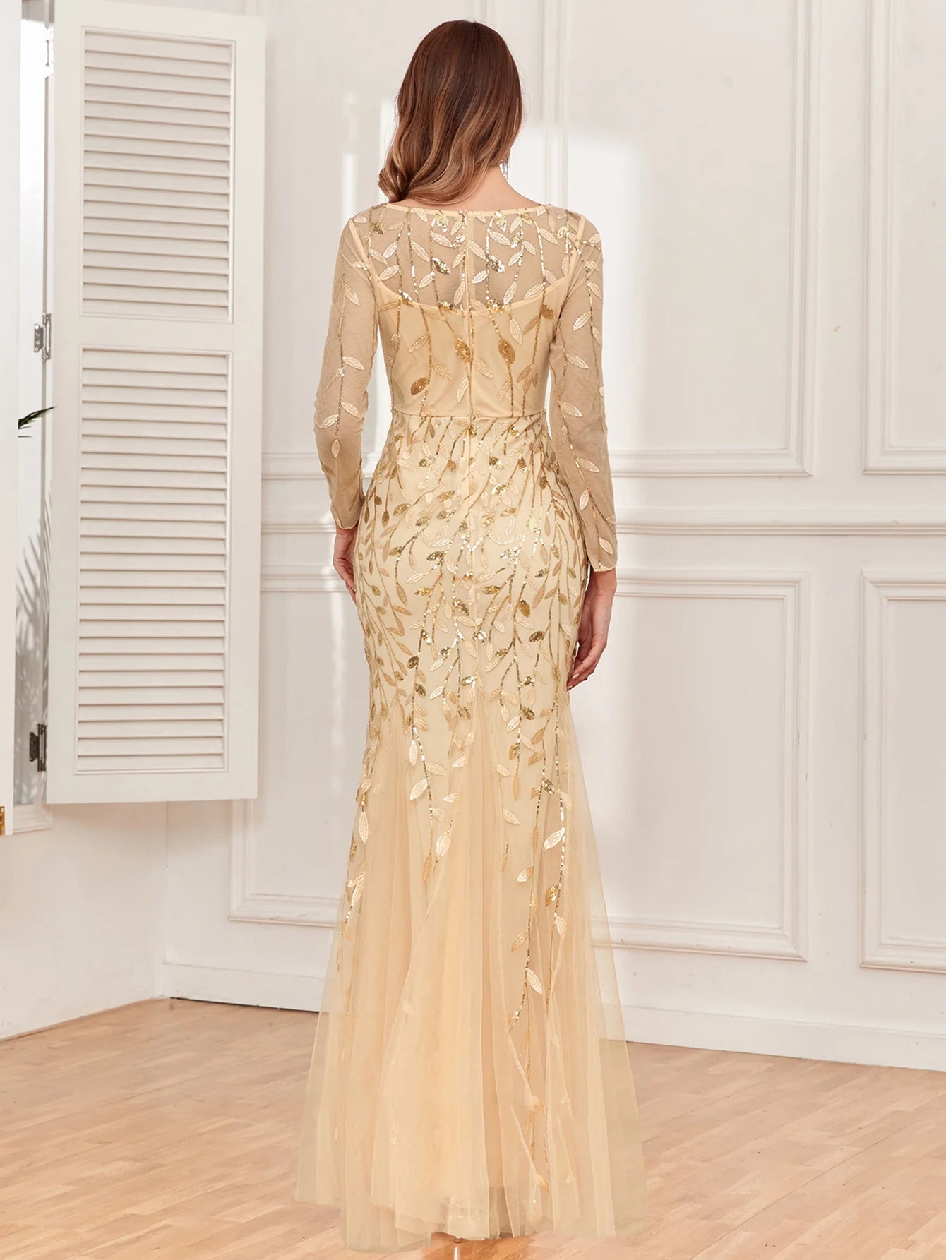 Sexy vintage Maxi Sequin cocktail Dress bridesmaid Prom Dresses for Women Casual Party Long sleeve club Bodycon Dress vestidos