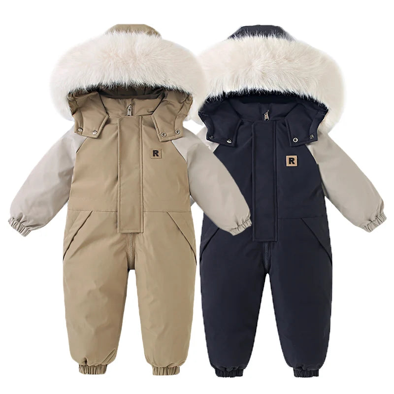Baby Winter Jumpsuit Warm Baby Ski Suit New Fashion Children Clothing Set Waterproof Kids Girls Snowsuit Thicken Boys Overalls