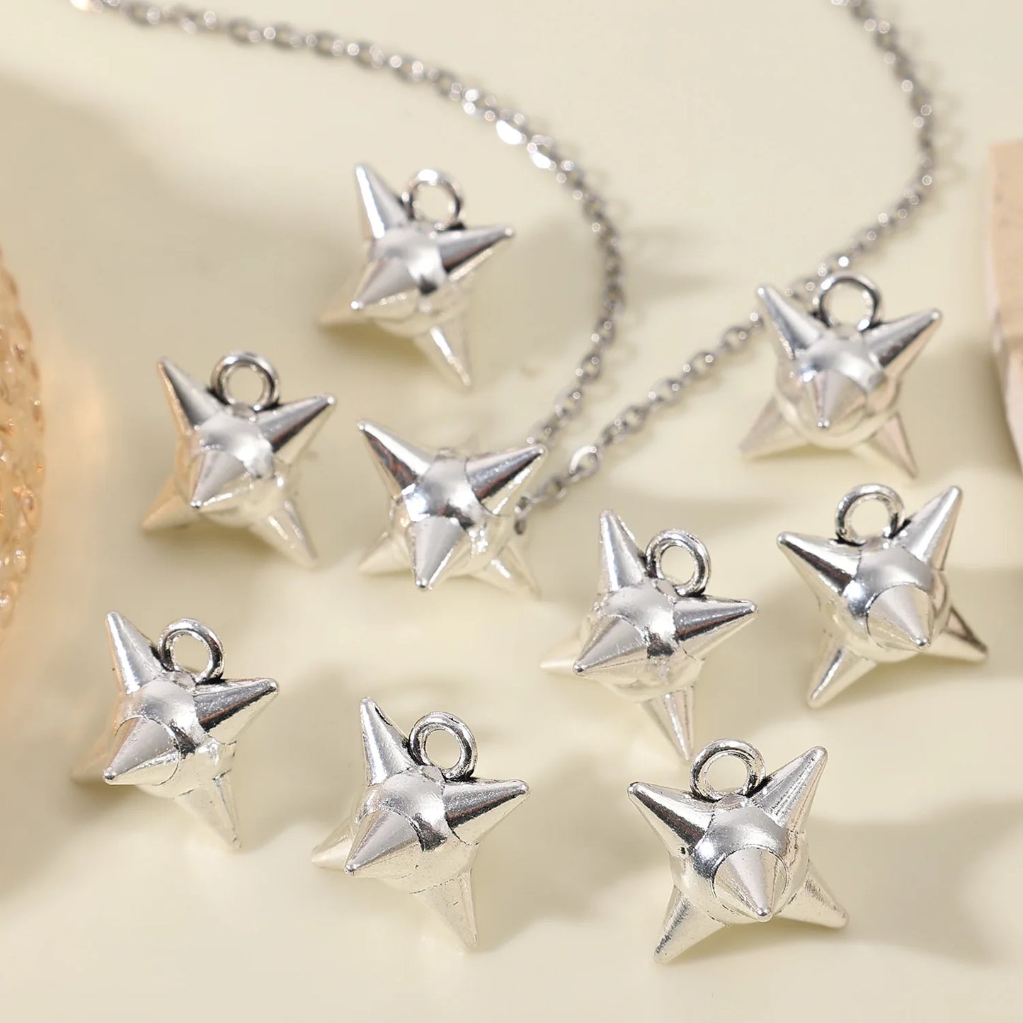Punk Rock Aesthetic Spike Morning Star Rivet Dangle Charms Jewelry Making Gothic Spiky Ball Pendant Charms DIY Jewelry Findings