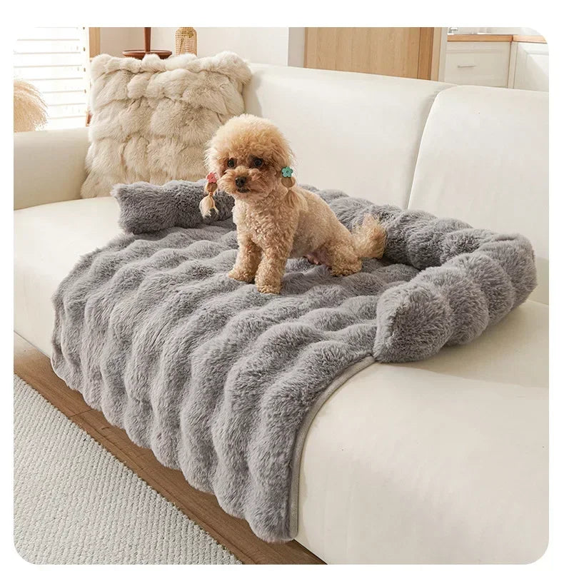 1PC Winter Warm Dog Bed Mats Super Soft  Plush Pet Blanket Pad Mat for Small Dogs Plush Neck Pillow Cat Nest Travel & Indoor