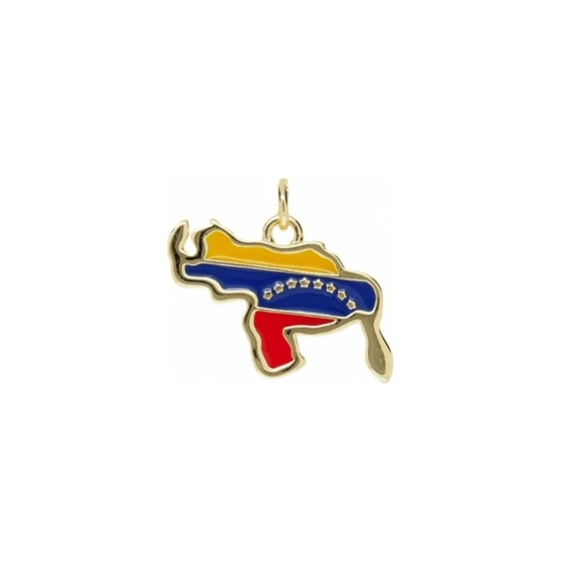 10Pcs Venezuela Charms Accessories Alphabet Letter Rectangle Pendant for Necklace Wholesale Metal Enamel Fashion Jewelry