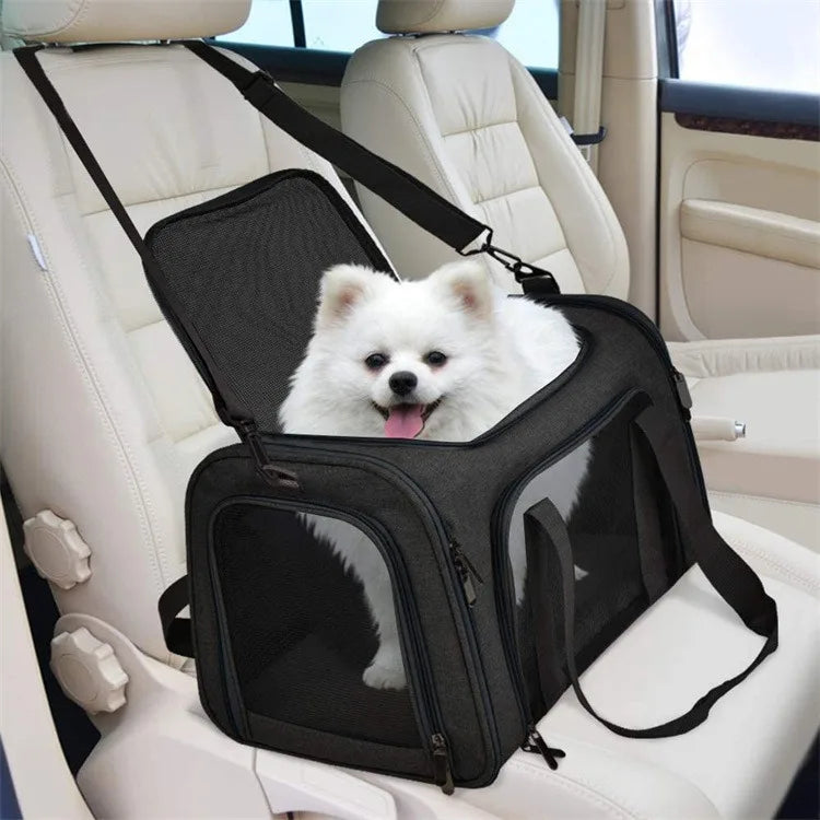 Airline Approved Pet Carrier for Cats & Dogs – Foldable Dog Bag with Soft Mat, Breathable Mesh Windows, Travel-Ready Cat Carrier
