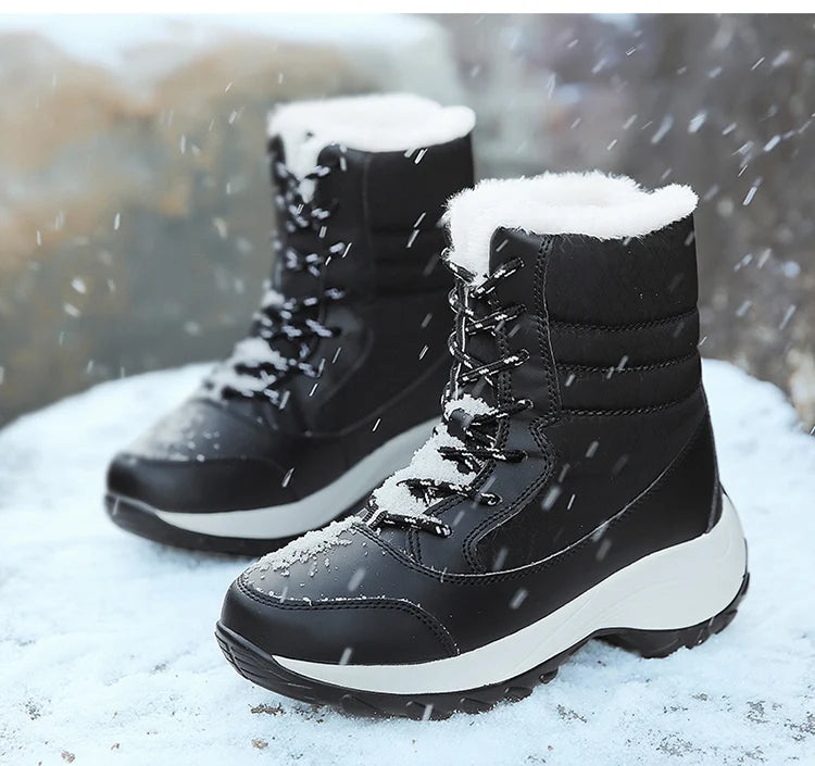 Snow Women's Boots Lightweight Woman Shoes Platform Shoes Women Plush Mid High Boots New Botas Mujer Winter Ladies Boots