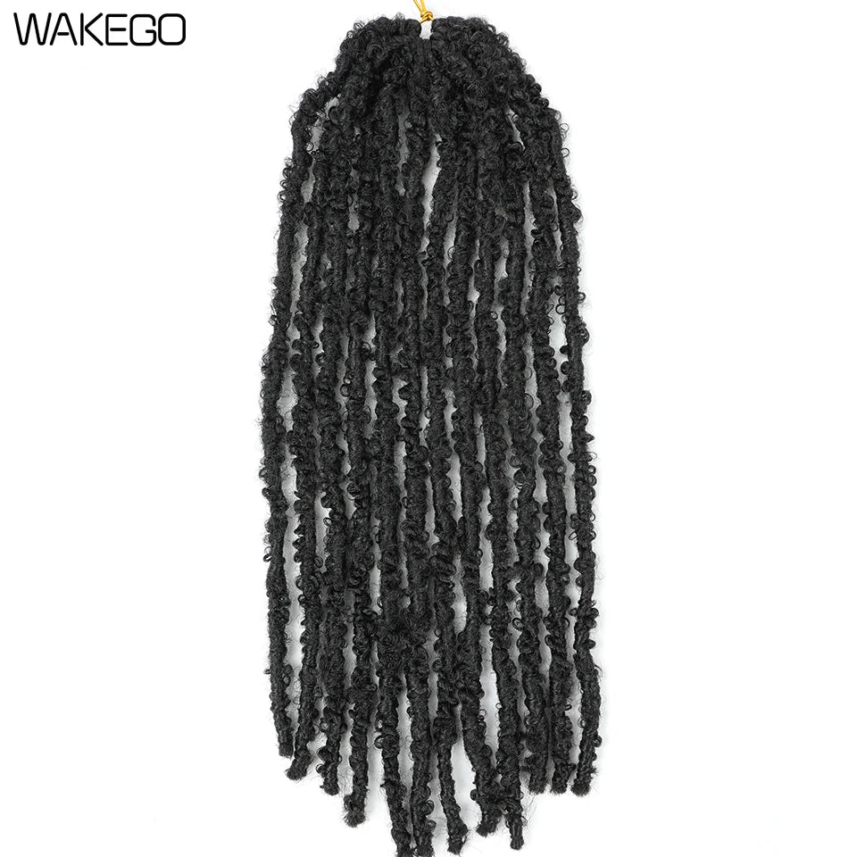 Wakego Butterfly Locs Crochet Hair 14 18 24 Inch Fausse Locks Crochet Butterfly Extensions Pre-looped Soft Locs Synthetic Braid