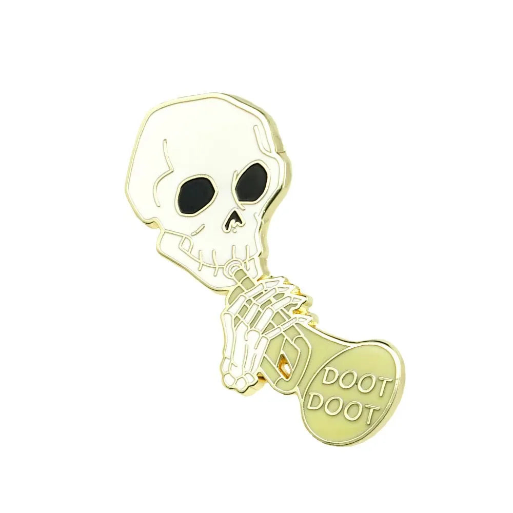 Horror Halloween Costume Accessories Cartoon Skeleton Ghost Enamel Pin Men's Backpack Badge Clothes Accessories Wholesale