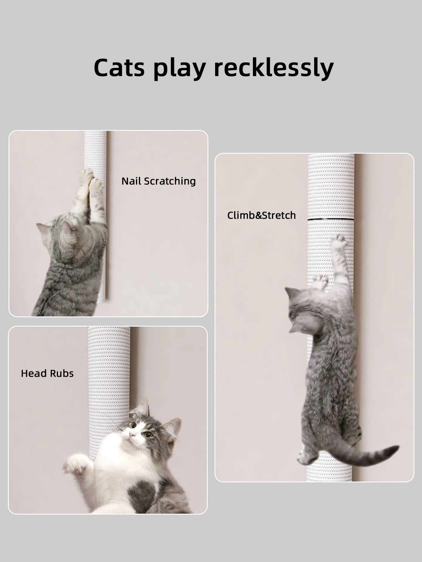 Wall-Mounted Cat Scratching Post with Sisal Rope & Climbing Ladder – Interactive Play Toy for Indoor Cats of All Sizes