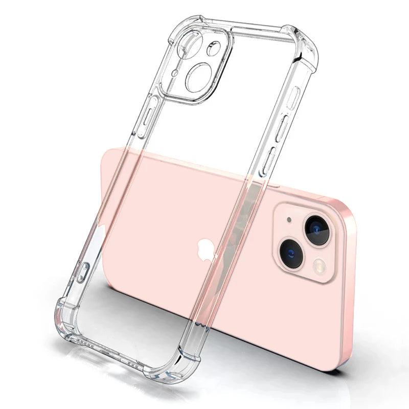 Thick Shockproof Silicone Clear Phone Case For iPhone 16 15 14 13 12 11 Pro Max Mini X XS XR 6 7 8 Plus Lens Protection Cover
