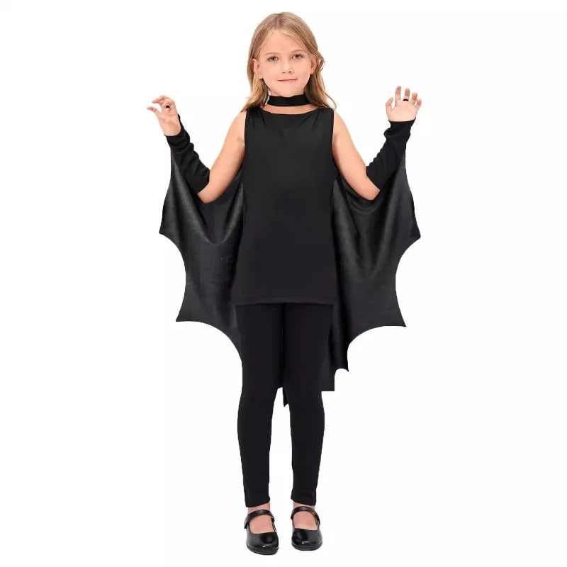 2025 New Cosplay Costumes Fashion Festival Play Halloween Bat Cape Kids Adult One-Piece Black Mask Halloween Play Costume