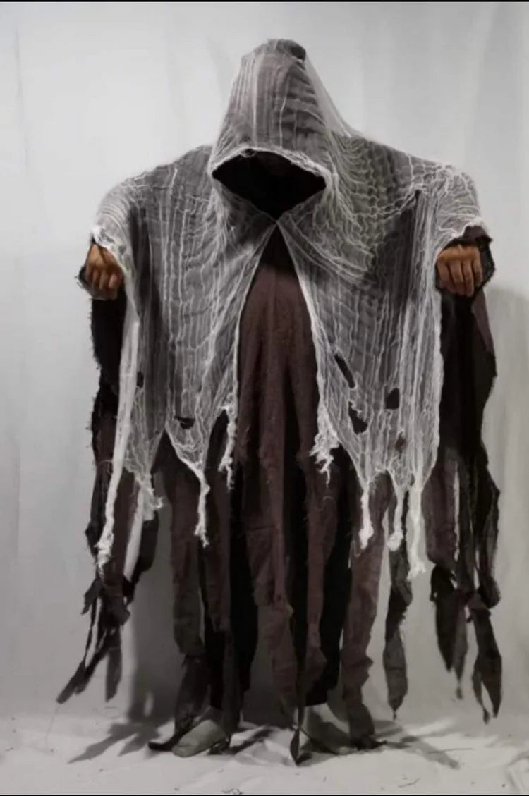 Halloween Ghost Dementor Cosplay Costume Adult Gothic Horror Zombie Tattered Hooded Capes Unisex Party Cosplays Cloaks New 2026