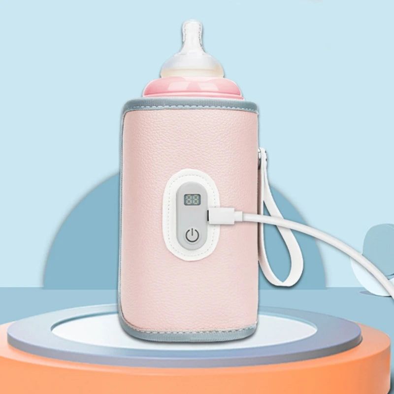 USB Charging Feeding Bottle Heater Heating Sleeve Milk Warmer 5 Temperature Adjust Insulated Breastmilk Warm Bag