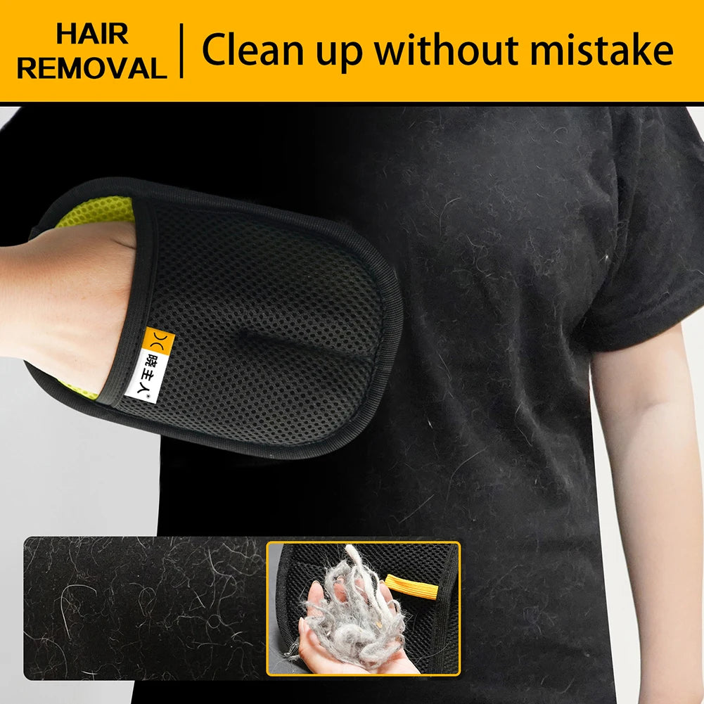 Pet Hair Remover Glove For Cats Reusable Pet Hair Remover Mitt Portable Dog Cat Hair Remover Static Removal Gloves For Pet Hair