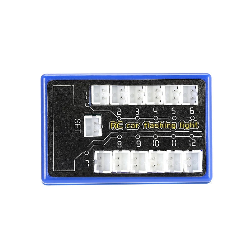 12 Ultra LED Simulation Flashing Bright Light RC Model Lights Kit System for 1/10 1/8 RC Drift HSP TAMIYA CC01 4WD RC Car Truck