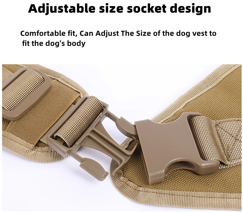 Tactical Dog Harness, Adjustable No-Pull Handle Service Vest Heavy Duty Pet Large Breed,  Dog Vest for Training Hunting Walking