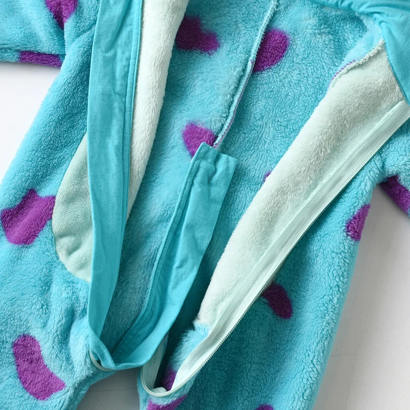 Toddler Baby Girl Boy Halloween Costumes Cartoon Animal Hooded Fleece Jumpsuit Romper Warm Fall Winter Clothes