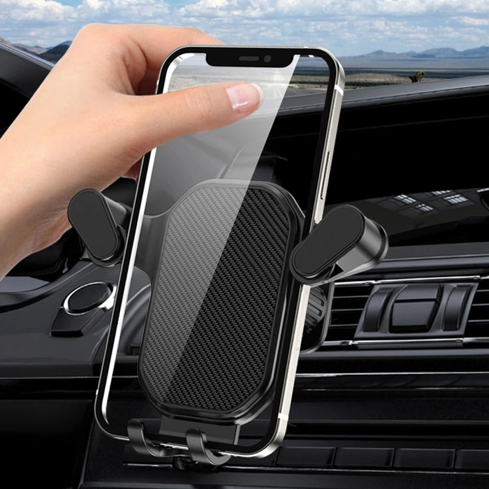 Universal Car Air Vent Phone Clip With Hook Gravity Car Mobile Phone Holder Smartphone GPS Bracket For iPhone Huawei Realme OPPO