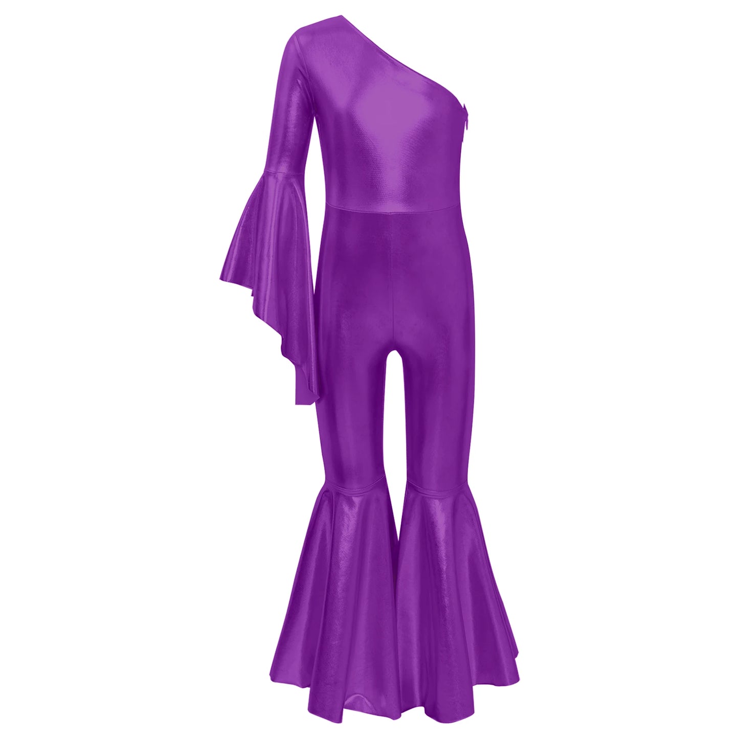 Kids Girls Hippie Halloween Costume Tassels Unitard Bell-bottom Long Pants Bodysuit Jumpsuit Disco Dance 60s 70s Rave Party Wear
