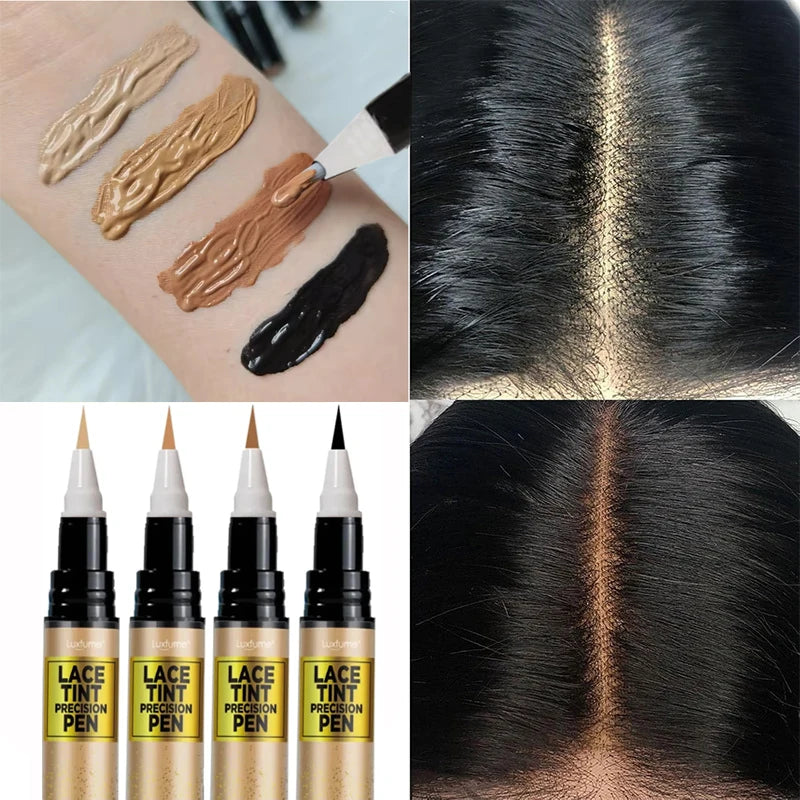 Lace Tint Pen for Wigs Long-Lasting Easy Apply Natural-Looking High Viscosity Hair Tint for All Hair Types