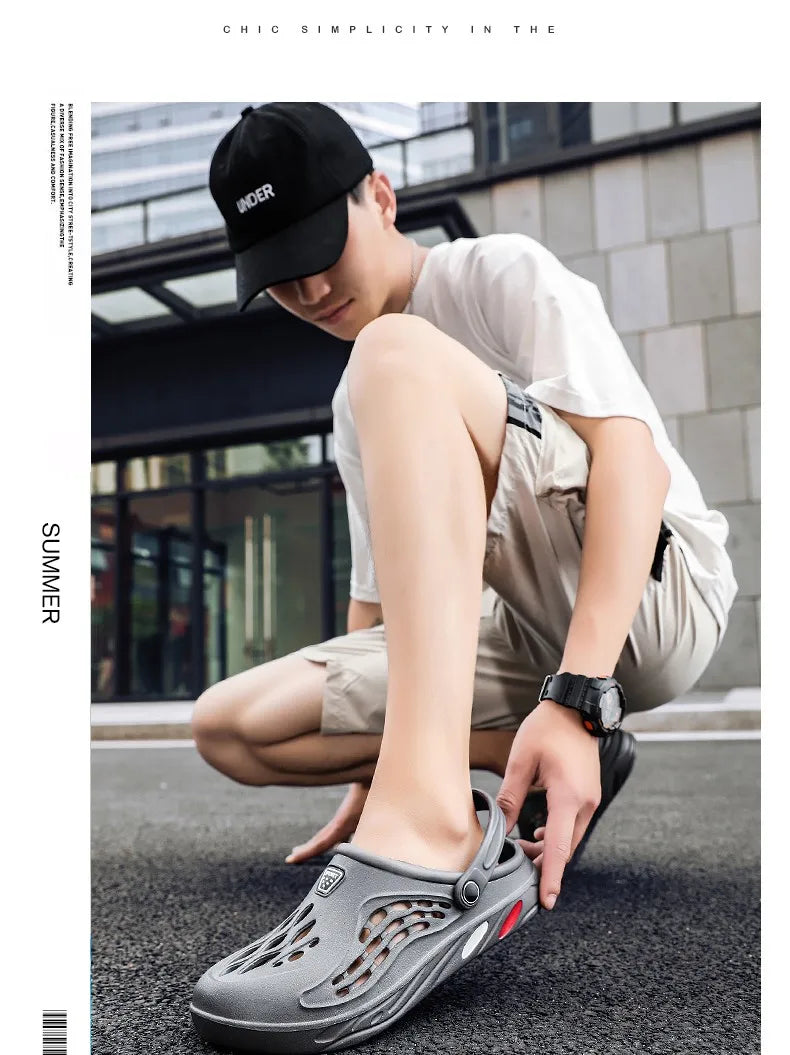 Large Size 36-49 Trend Summer Sandals For Men White Comfortable EVA Casual Clogs Man Lightweight Anti-slip Men's Beach Slippers