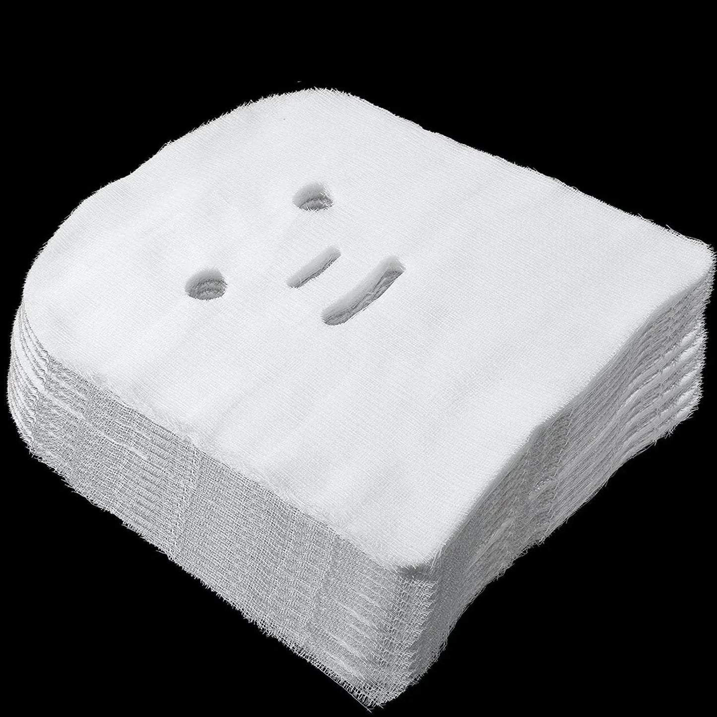 100PCS White Pure Cotton Soft Disposable Gauze Face Mask Paper Sheet Beauty Salon Special Gauze Absorption Non-Irritating