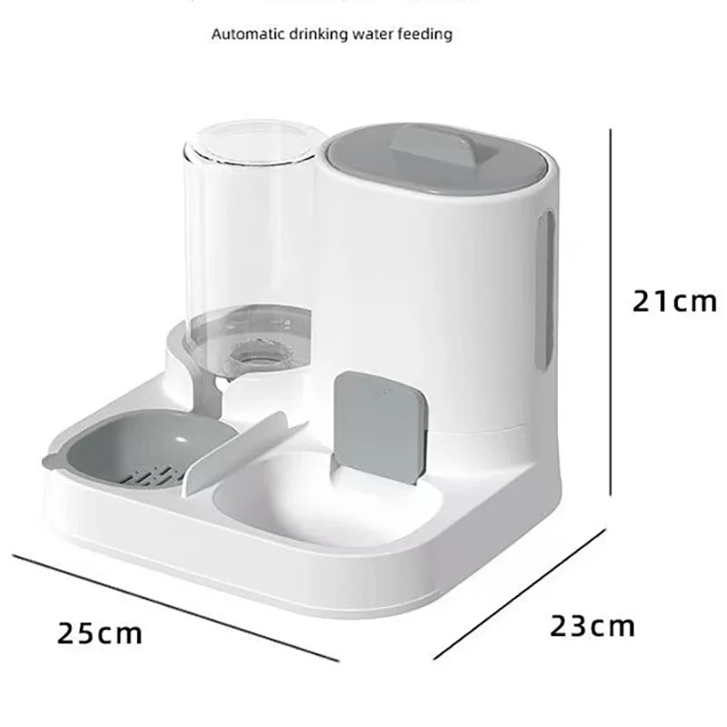 Automatic Non-Electric Pet Feeder Waterer 2 In 1 No Spill Dog Cat Bowl Anti Skid Dual Bowl For Dog Cat Smart Pet Feeding Device