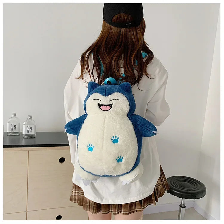 Japanese Style Plush Shoulder Bag Raichu Pikachu Eevee Psyduck Gengar Design Crossbody Backpack for Student Daily Outfit Gift