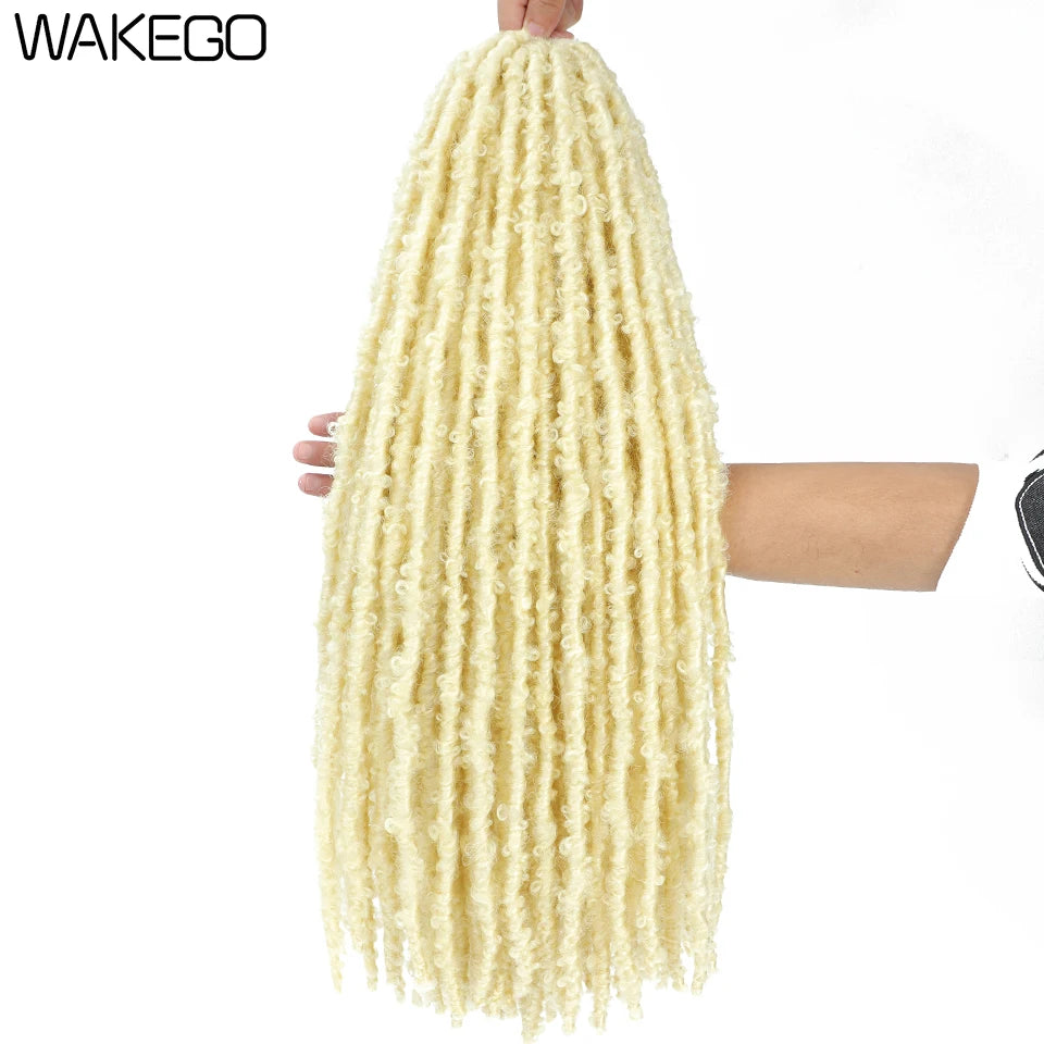 Wakego Butterfly Locs Crochet Hair 14 18 24 Inch Fausse Locks Crochet Butterfly Extensions Pre-looped Soft Locs Synthetic Braid