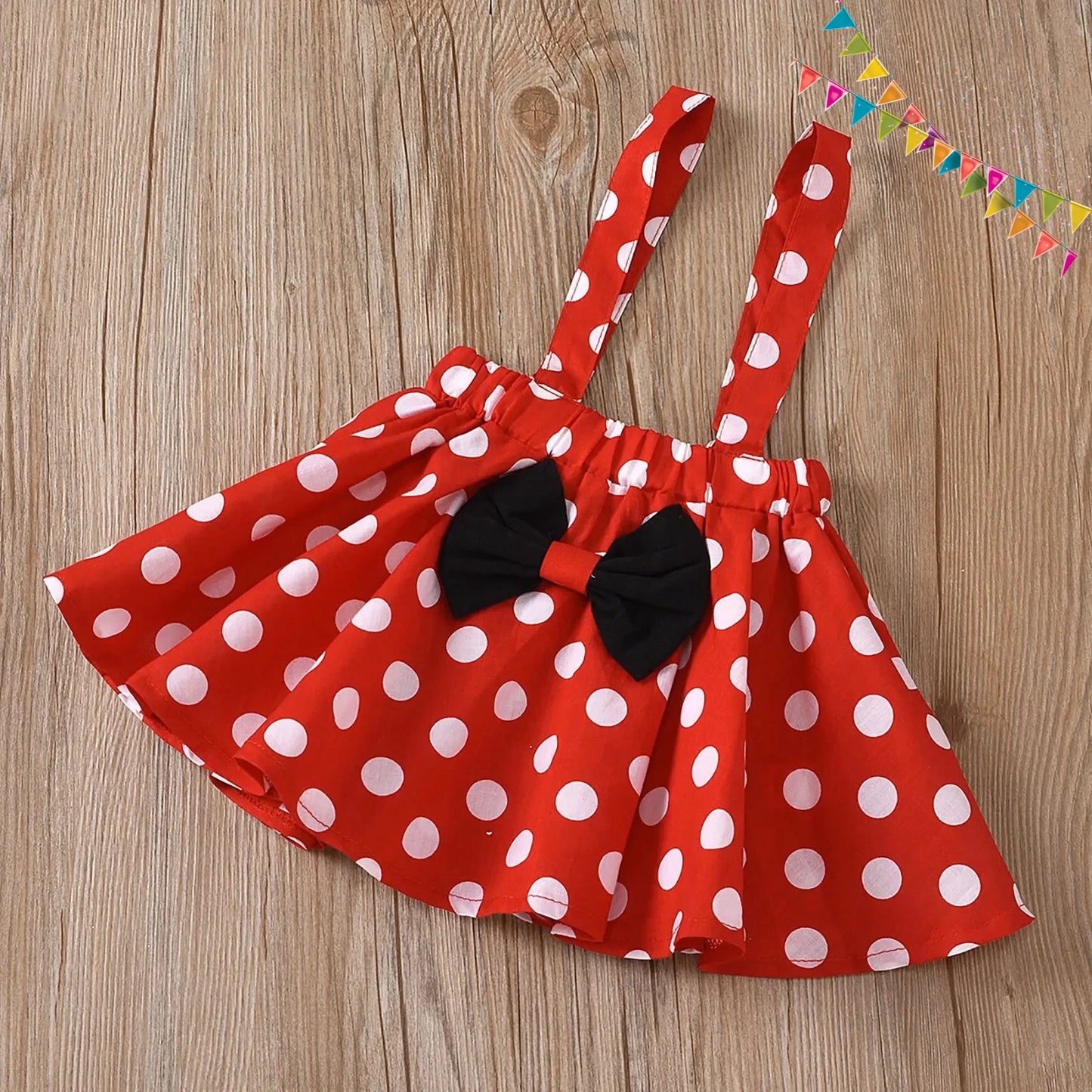 1-5 Years Children Outfit Baby Clothing Set Girl Summer Birthday Costume Kids Dots Tops Skirt