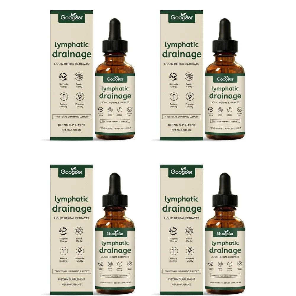 Googeer Lymphatic Drainage Drops for Bloat Relief & De-Puff, Lymph Node Detox Cleanse, Fluid Retention, Alcohol-Free 60 Servings