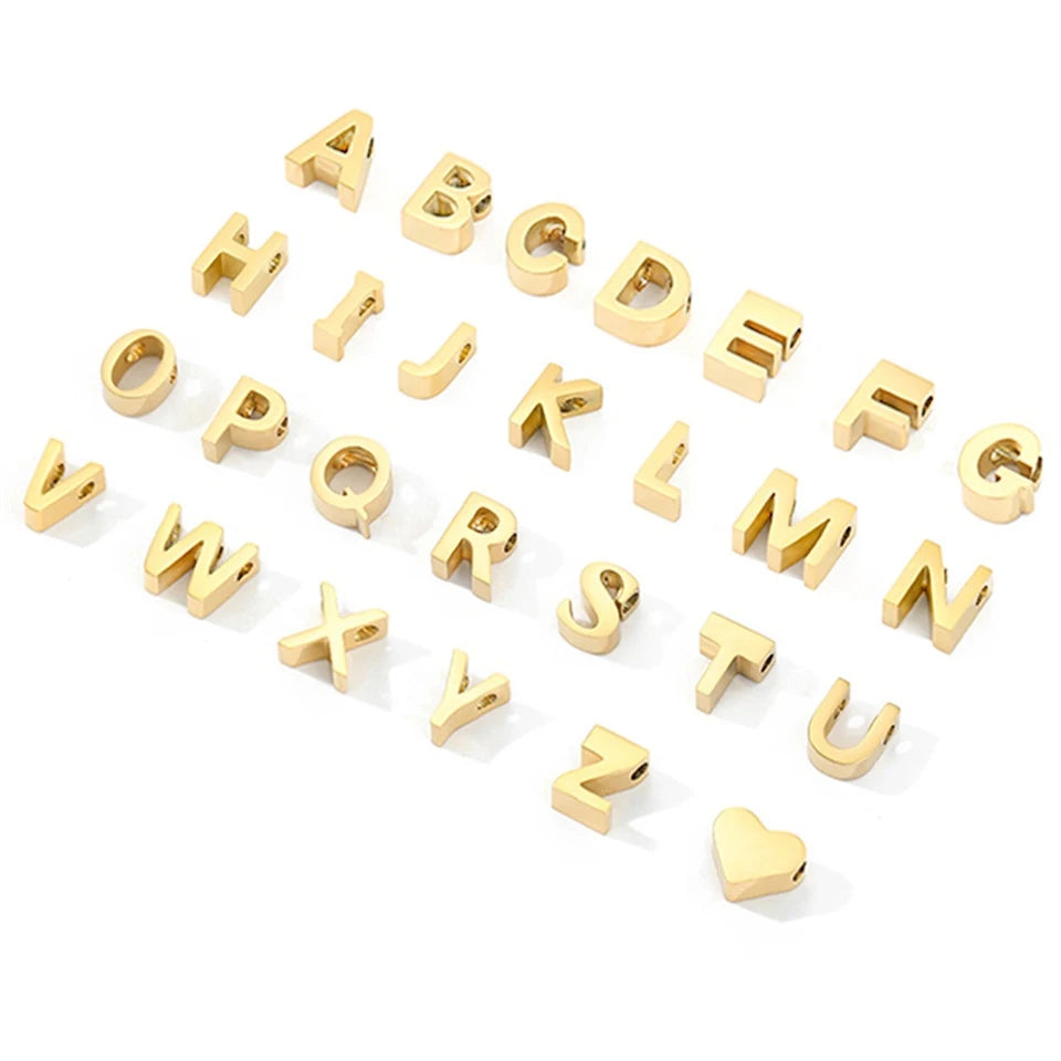 EManco 10PCS Minimalist Style Stainless Steel 26-Letter Pendant for Custom Name Jewelry Commute Social Casual Fashion Accessory