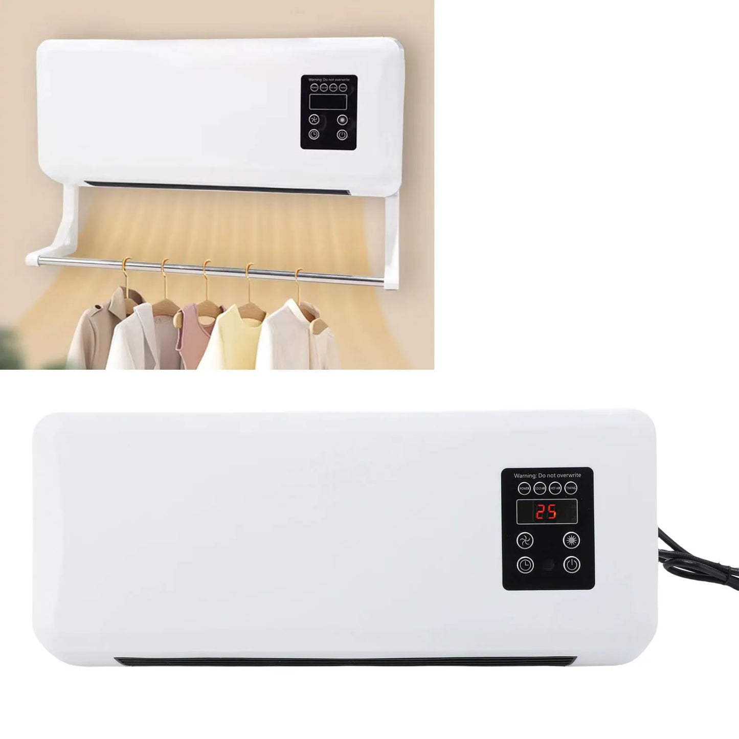 Wall Mounted Heater Cooler Energy Efficient Climate Control Small Air Conditioner Heater Machine for Home Bedroom UK Plug 220V