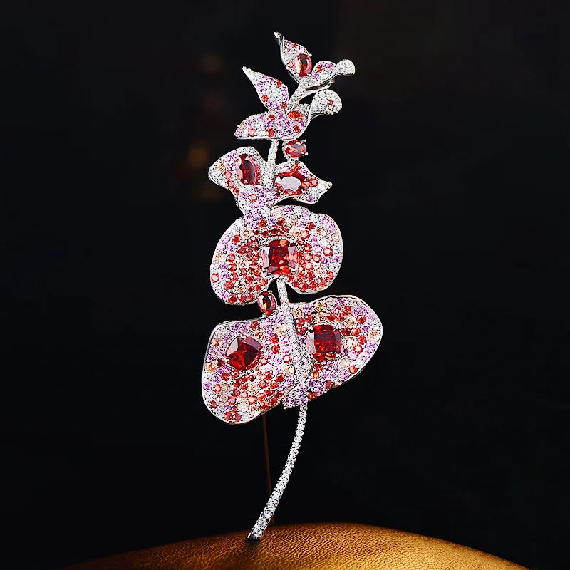 2026 Woman Brooches Luxury Designer Rose Butterfly Dragonfly Vase Bow Broche Pin Micro-inlaid Zircon Elegant Coat Accessories
