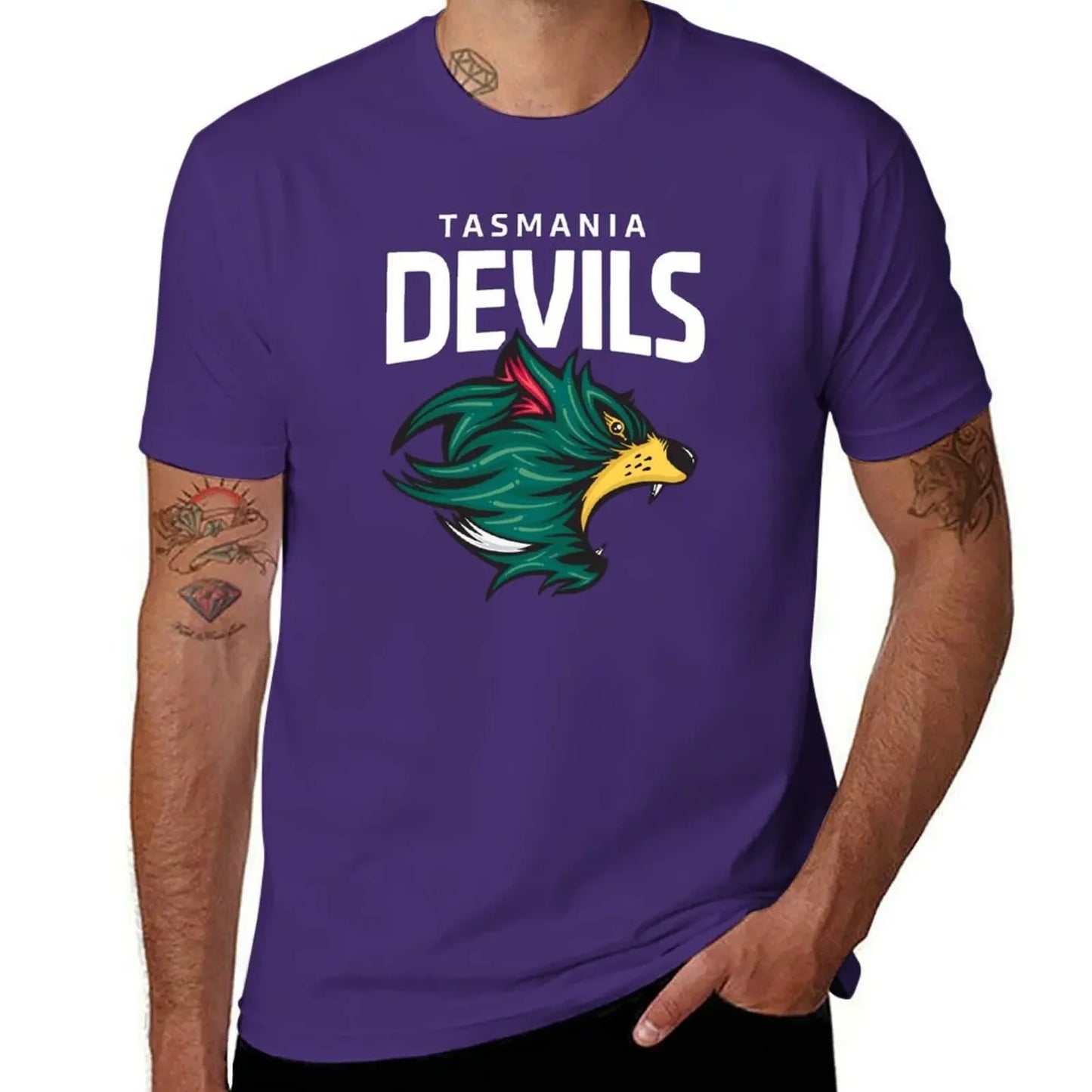 Tasmania Devils Football Club White Lettering T-Shirt summer clothes oversizeds shirts graphic tees cute tops men workout shirt
