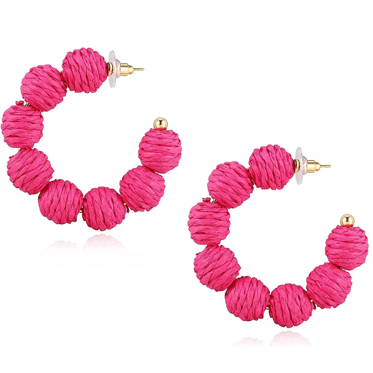 Bohemian Pink Geometric Earrings Women Summer Vacation Fashion Jewelry Classic Pendant