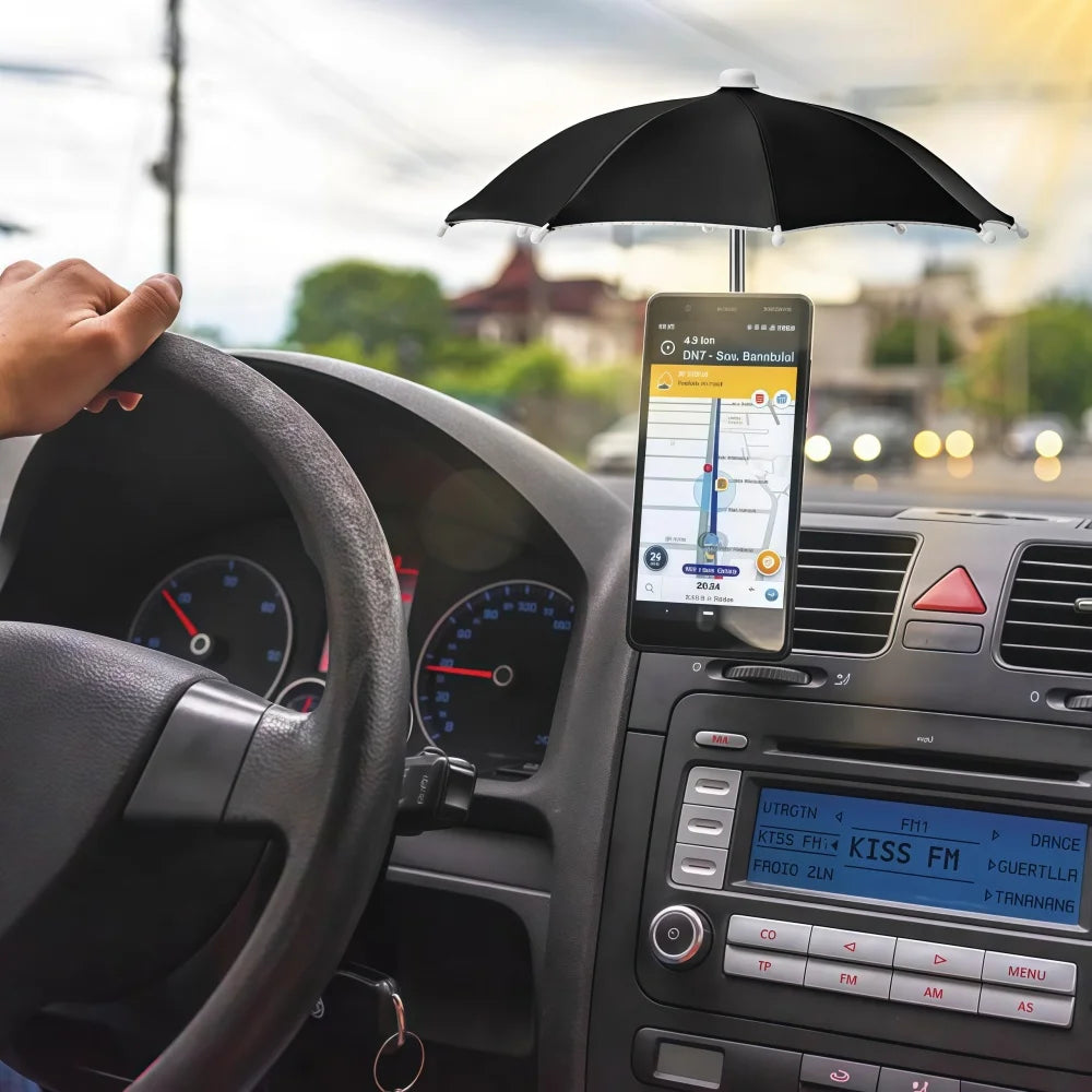 1Set Phone Umbrella Suction Cup Stand for Sun Shad, Outdoor Anti-Glare Cell Cute Sunshade Holder, Car Navigation Shade Visor