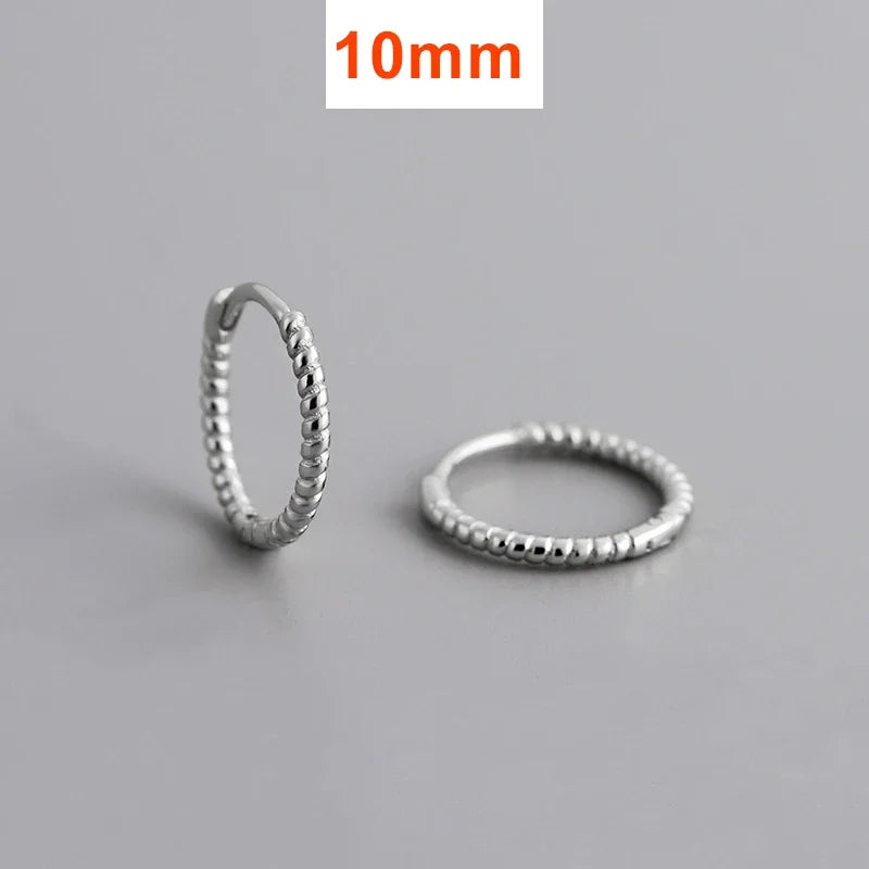 Real 925 Sterling Silver Twisted Rope Shape Hoop Earrings for Women Minimalist Fine Jewelry Light Luxury Accessories