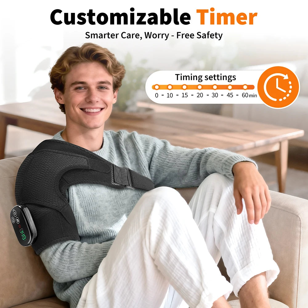 Multifunctional Shoulder/Knee Support Belt 660 and 850nm Red Light Shoulder Heating Vibration Massage Wrap Pad Warm Brace