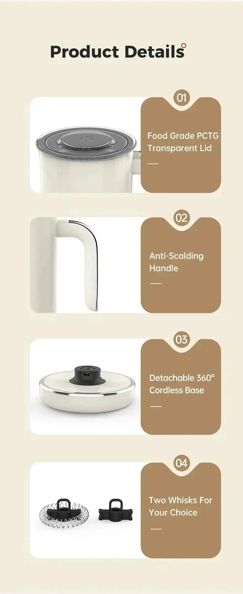220V 240ml 4in1 Electric Milk Frother Home Automatic Milk Frother Italian Coffee Machine Milk Frother Hot And Cold Mixing Cup