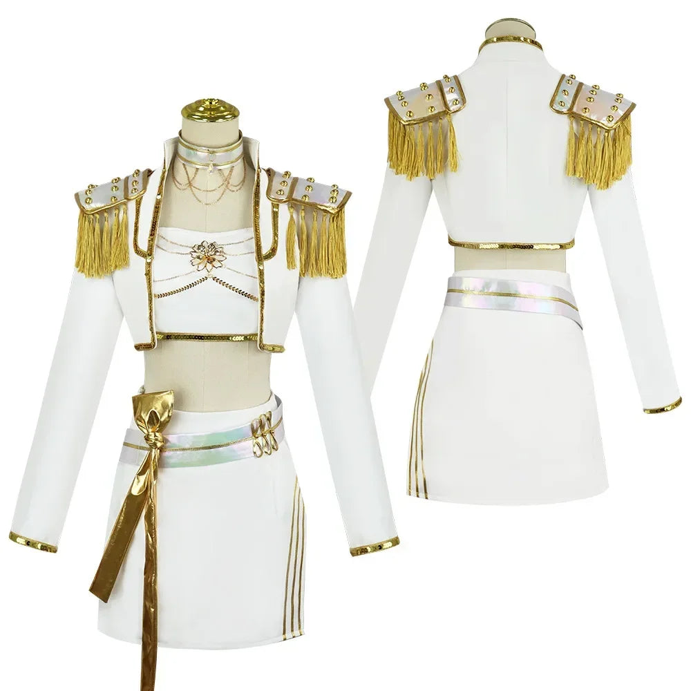 2026 Fantasia Rumi Zoey Mira Cosplay Girls Singing White Suits Cartoon  Disfraz Costume 6 to 14 Years Halloween Clothes