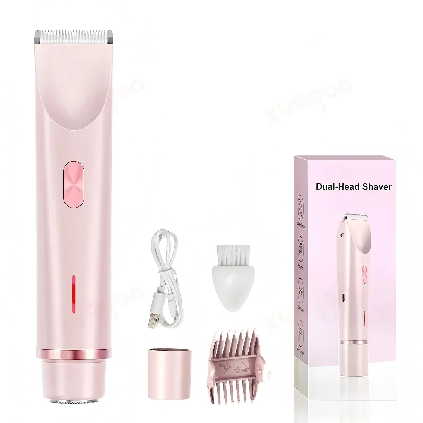 2 in 1 Electric Razor Woman Shaver Painless Waterproof Leg Bikini Body Hair Trimmer Lady Facial Mustache Epilator Hair Remover