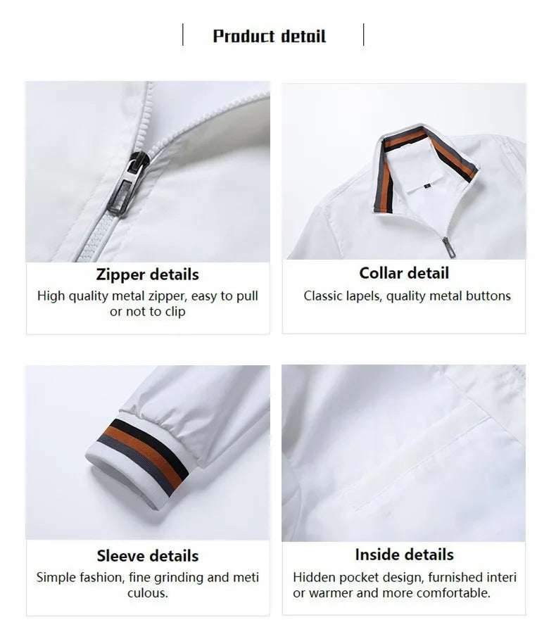Autumn Winter Men's Stand Collar Casual Zipper Jacket Outdoor Sports Coat For Harley Davidson Motorcycle Styling Accessories