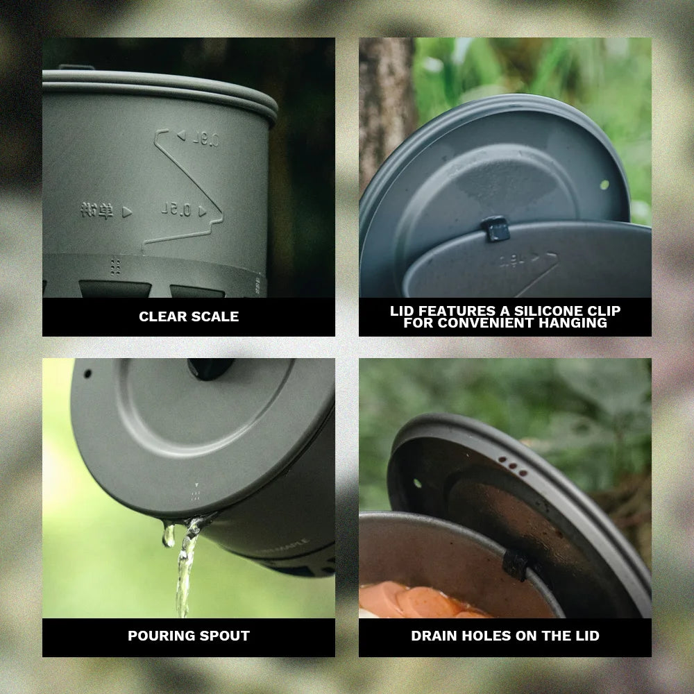 Fire-Maple Petrel Ramen Pot Ultralight Heat Exchanger Lightweight Portable Pot for Hiking Travel Camping Backpacking
