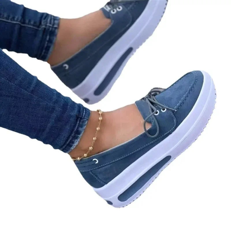 New Style Women Wedges Platform Sneakers Female Summer Lace-up Sport Shoes Ladies Comfort Casual Shoes Zapatillas Mujer 1712